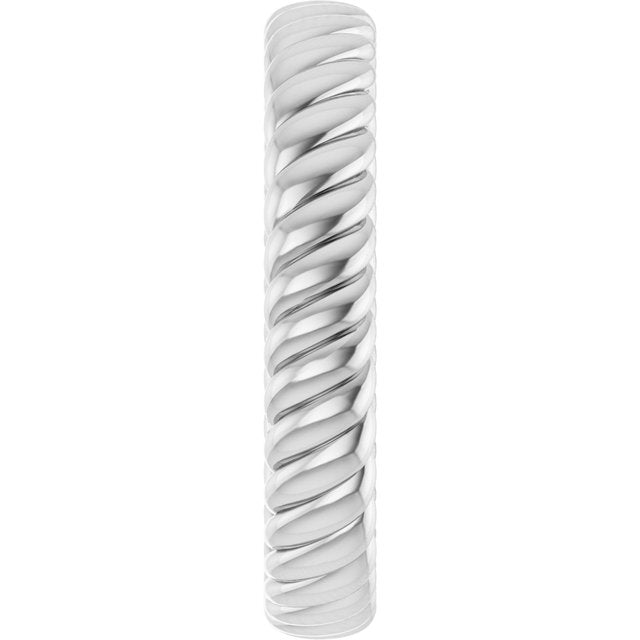 14K White Gold Rope Comfort-Fit Band