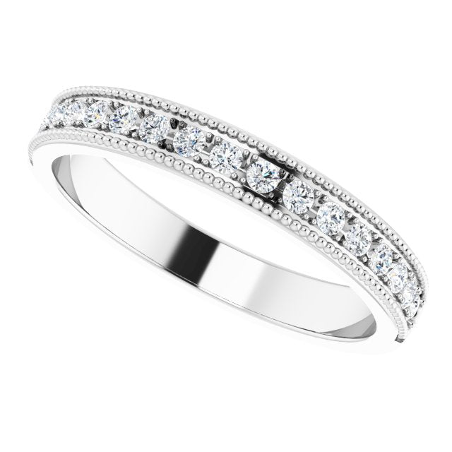 1/5 CTW Natural Diamond Anniversary Band, 2.3 mm, Milgrain Edge