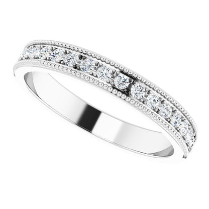1/5 CTW Natural Diamond Anniversary Band, 2.3 mm, Milgrain Edge