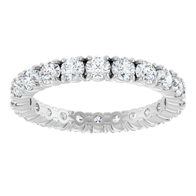 Platinum 1 3/8 CTW Natural Diamond Eternity Band, 1.9 mm, Shared Split-Prong