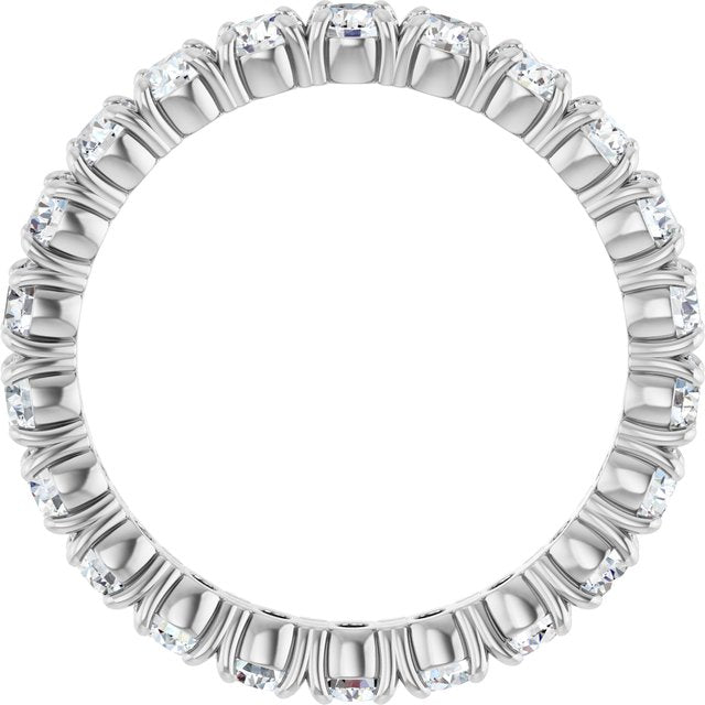 Platinum 1 3/8 CTW Natural Diamond Eternity Band, 1.9 mm, Shared Split-Prong