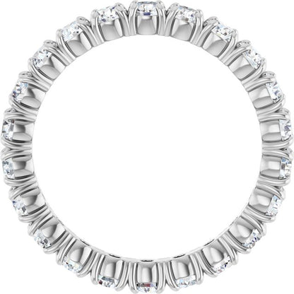 Platinum 1 3/8 CTW Natural Diamond Eternity Band, 1.9 mm, Shared Split-Prong