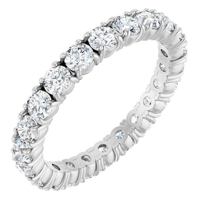 Platinum 1 3/8 CTW Natural Diamond Eternity Band, 1.9 mm, Shared Split-Prong