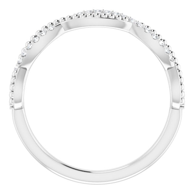 1/8 CTW Natural Diamond Infinity-Inspired Beaded Anniversary Band