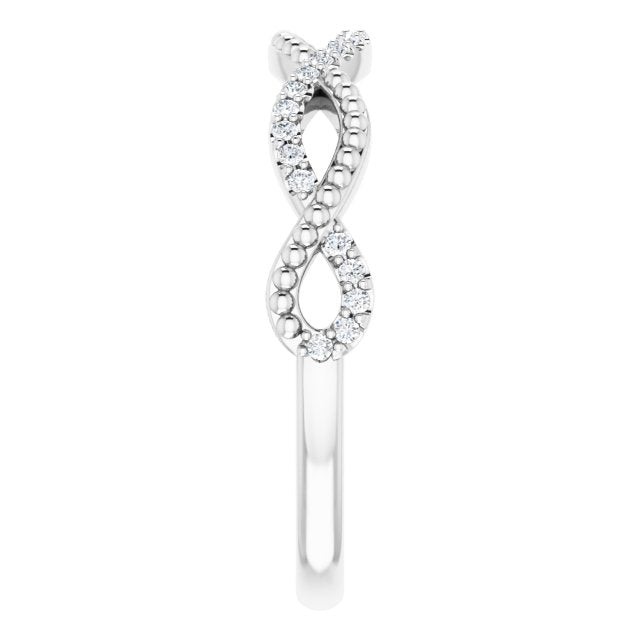 1/8 CTW Natural Diamond Infinity-Inspired Beaded Anniversary Band