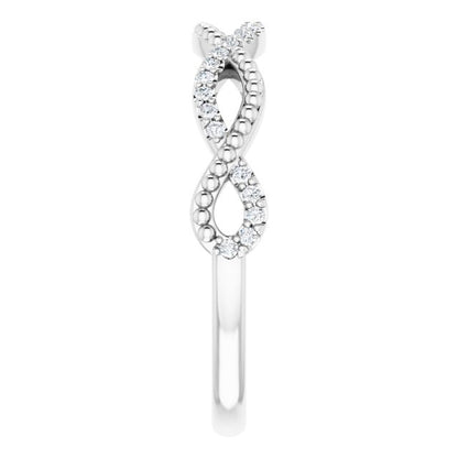 1/8 CTW Natural Diamond Infinity-Inspired Beaded Anniversary Band