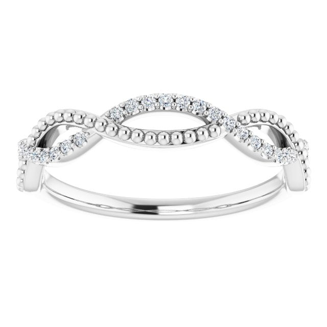 1/8 CTW Natural Diamond Infinity-Inspired Beaded Anniversary Band