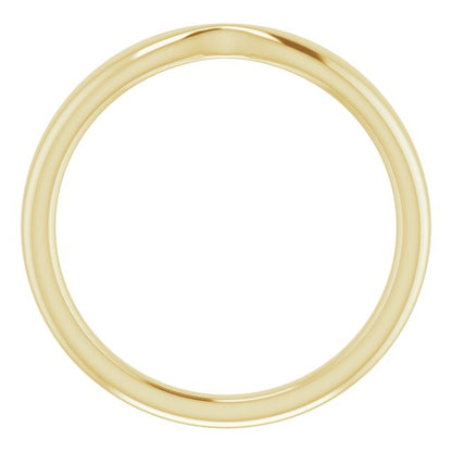 14K Yellow Gold Band for 7x5 mm Emerald Ring, 3.5 mm
