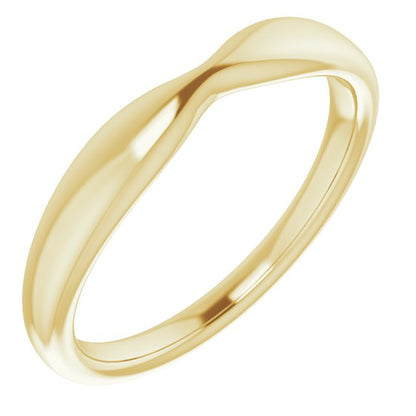 14K Yellow Gold Band for 7x5 mm Emerald Ring, 3.5 mm