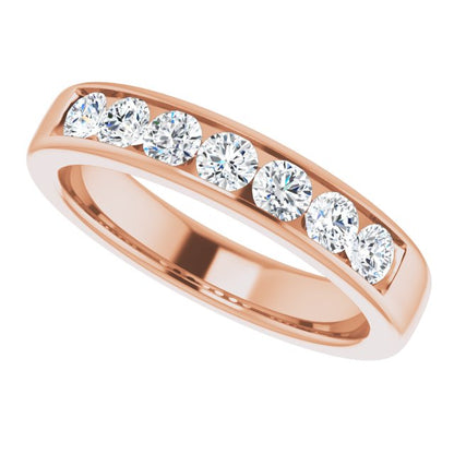14K Rose Gold 1 CTW Natural Diamond Band