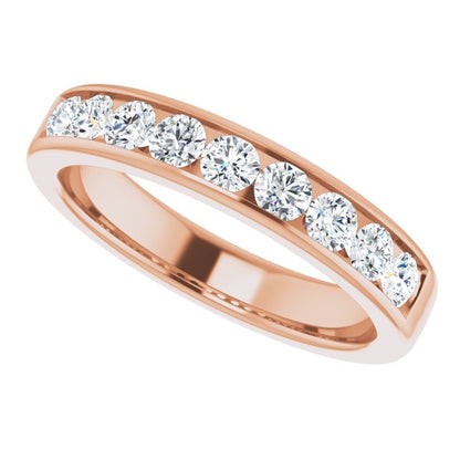 14K Rose Gold 1 CTW Natural Diamond Band
