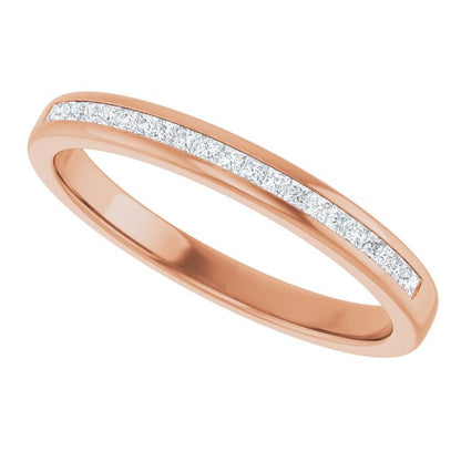 14K Rose Gold 1/4 CTW Natural Diamond Band