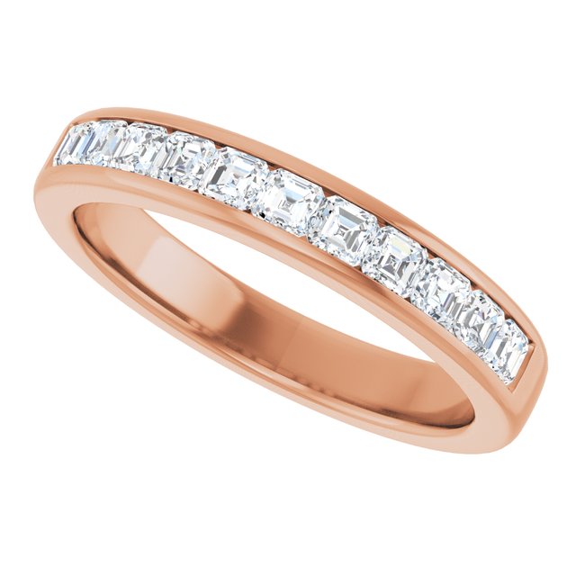 14K Rose Gold 1 1/8 CTW Natural Diamond Band