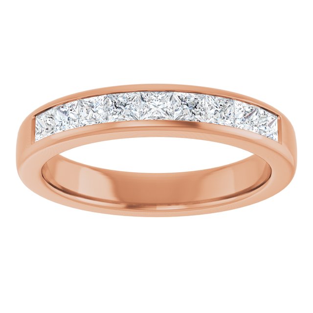 14K Rose Gold 1 1/6 CTW Natural Diamond Band