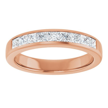 14K Rose Gold 1 1/6 CTW Natural Diamond Band