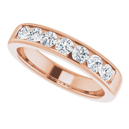 14K Rose Gold 1 CTW Natural Diamond Band