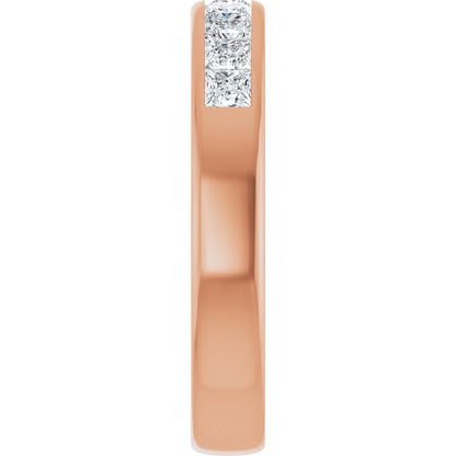 14K Rose Gold 1 1/6 CTW Natural Diamond Band