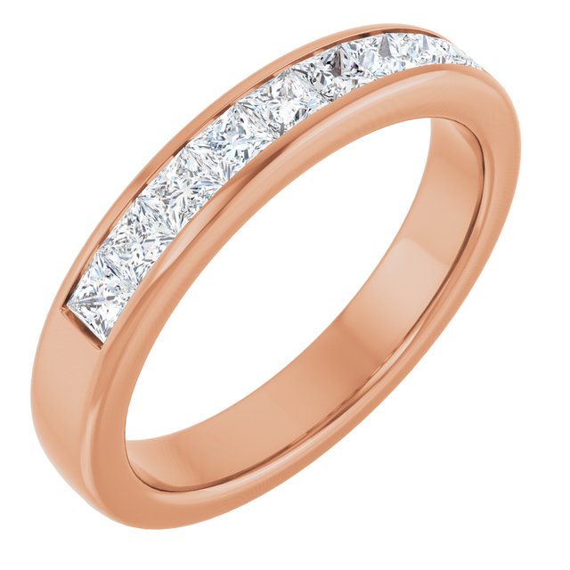 14K Rose Gold 1 1/6 CTW Natural Diamond Band