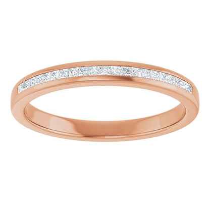14K Rose Gold 1/4 CTW Natural Diamond Band