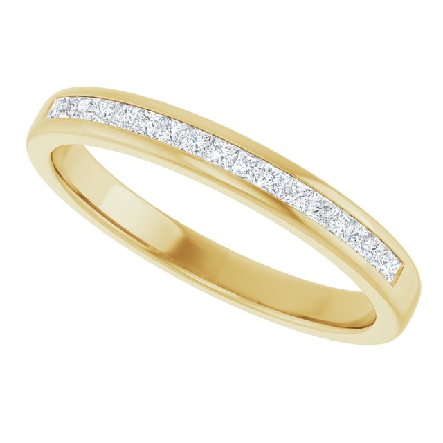 14K Yellow Gold 3/8 CTW Natural Diamond Band