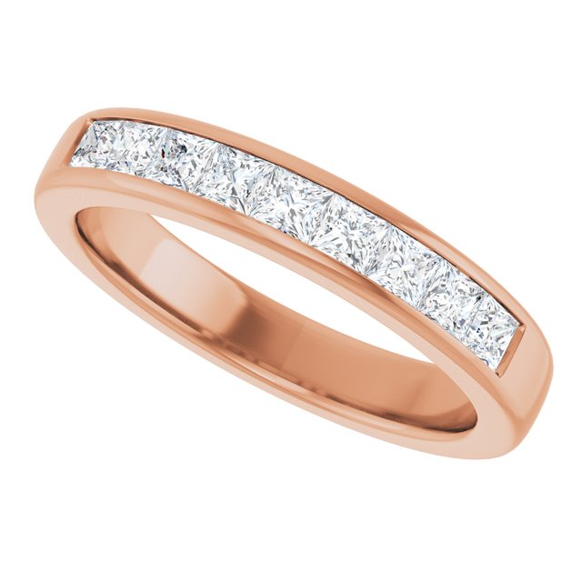 14K Rose Gold 1 1/6 CTW Natural Diamond Band