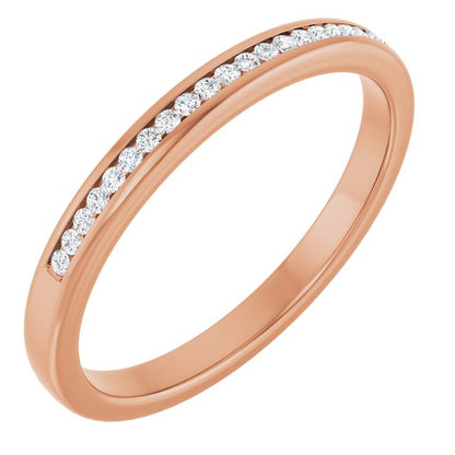14K Rose Gold 1/10 CTW Natural Diamond Band