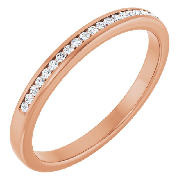 14K Rose Gold 1/6 CTW Natural Diamond Band