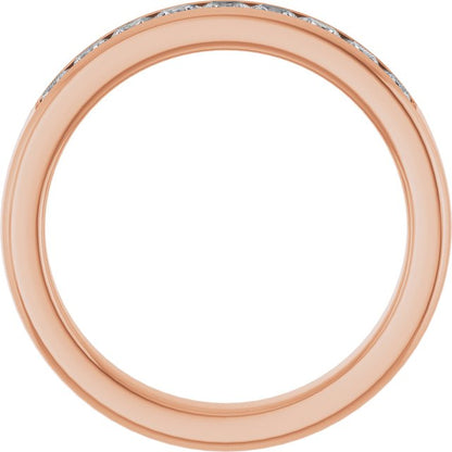 14K Rose Gold 1 1/6 CTW Natural Diamond Band