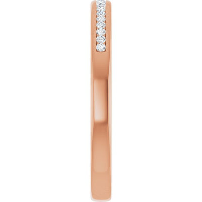 14K Rose Gold 1/6 CTW Natural Diamond Band