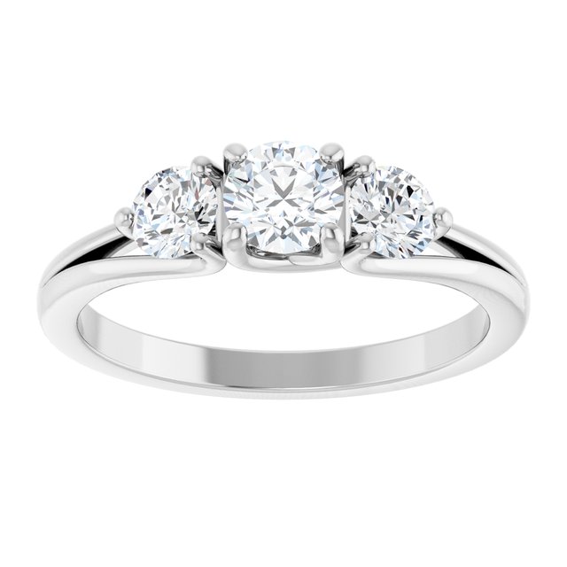 3/4 CTW Natural Diamond Three-Stone Engagement Ring