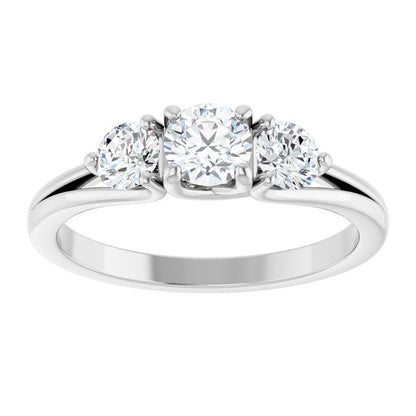 3/4 CTW Natural Diamond Three-Stone Engagement Ring
