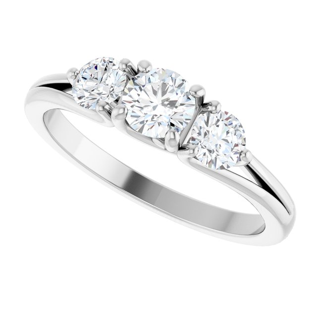 3/4 CTW Natural Diamond Three-Stone Engagement Ring