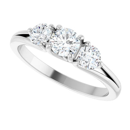 3/4 CTW Natural Diamond Three-Stone Engagement Ring
