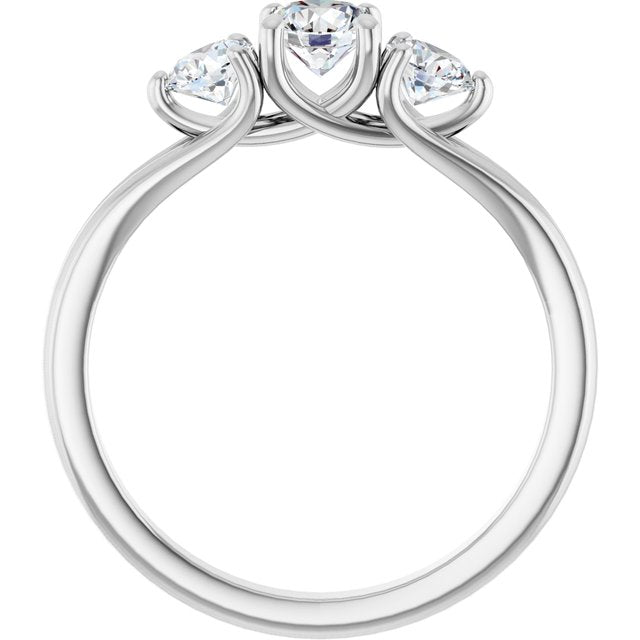 3/4 CTW Natural Diamond Three-Stone Engagement Ring
