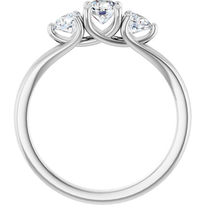 3/4 CTW Natural Diamond Three-Stone Engagement Ring