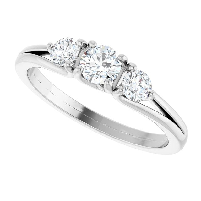 1/2 CTW Natural Diamond Three-Stone Engagement Ring