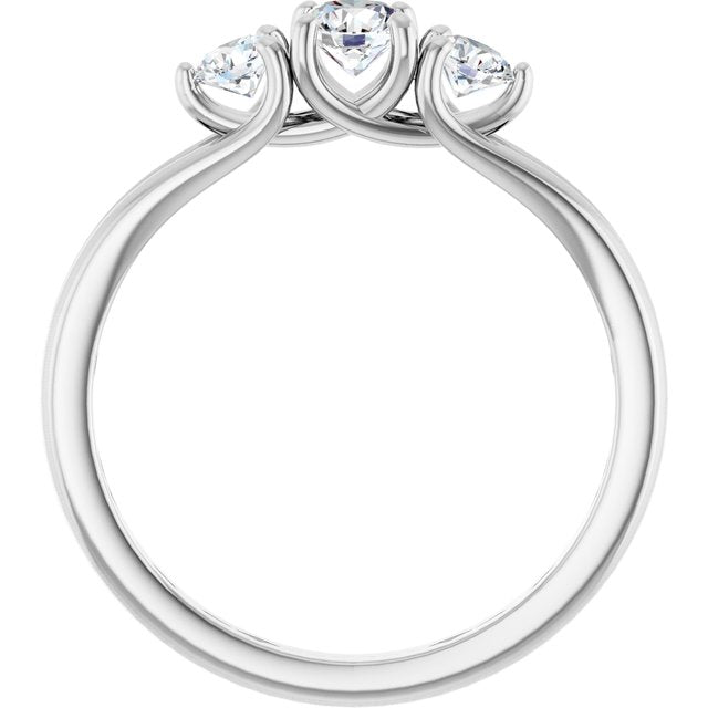 1/2 CTW Natural Diamond Three-Stone Engagement Ring