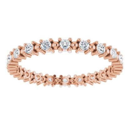 14K Rose Gold 3/8 CTW Natural Diamond Eternity Band