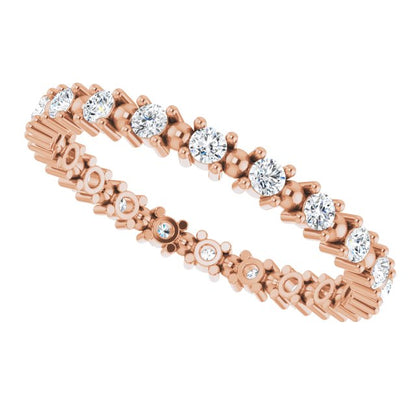 14K Rose Gold 3/8 CTW Natural Diamond Eternity Band