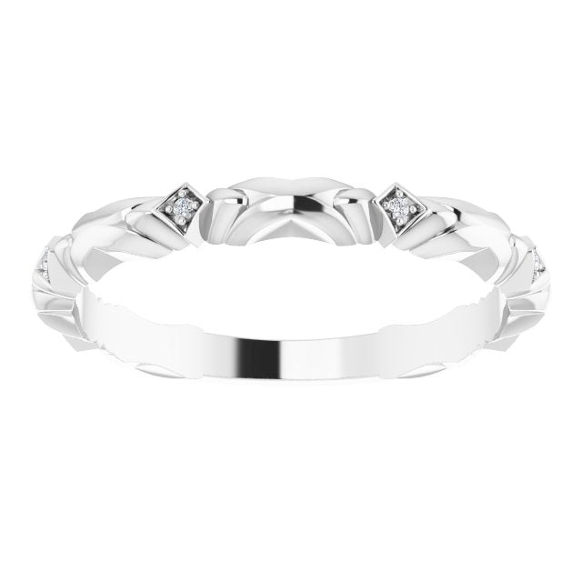 14K White Gold .02 CTW Natural Diamond Anniversary Band