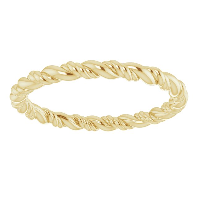 14K Yellow Gold Rope Band, 2.1 mm