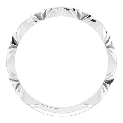 14K White Gold .02 CTW Natural Diamond Anniversary Band