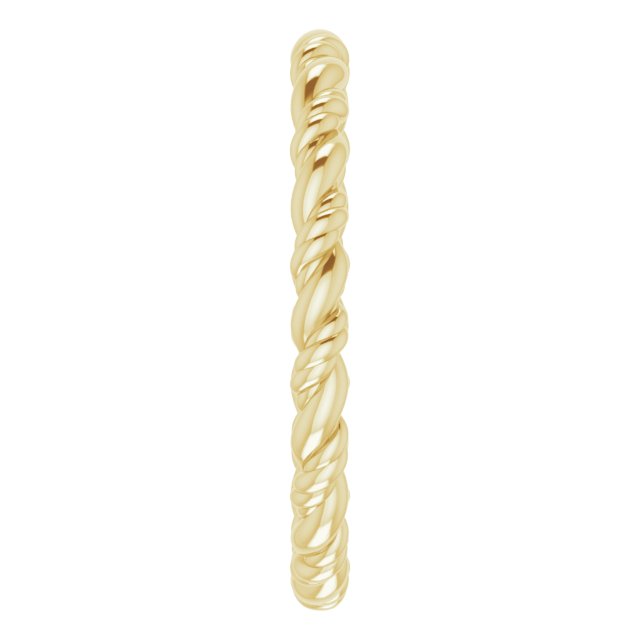 14K Yellow Gold Rope Band, 2.1 mm