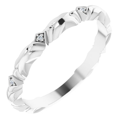 14K White Gold .02 CTW Natural Diamond Anniversary Band