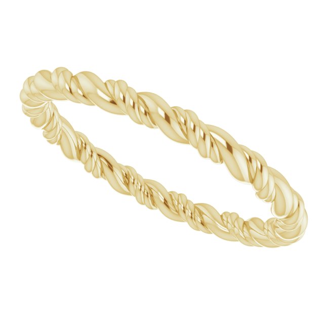 14K Yellow Gold Rope Band, 2.1 mm