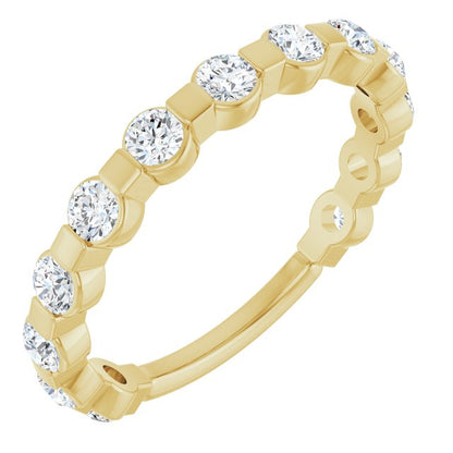 14K Yellow Gold 3/4 CTW Natural Diamond Anniversary Band, 3 mm