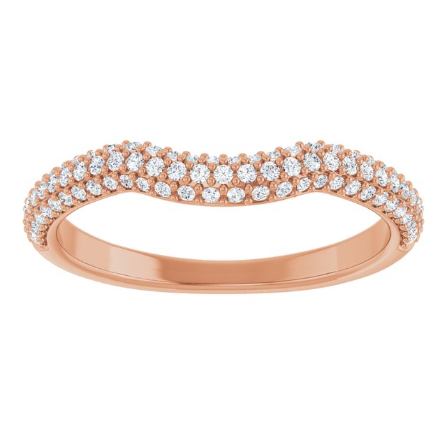 14K Rose Gold 1/4 CTW Natural Diamond Pave Contour Band