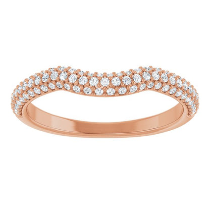 14K Rose Gold 1/4 CTW Natural Diamond Pave Contour Band