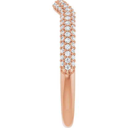 14K Rose Gold 1/4 CTW Natural Diamond Pave Contour Band