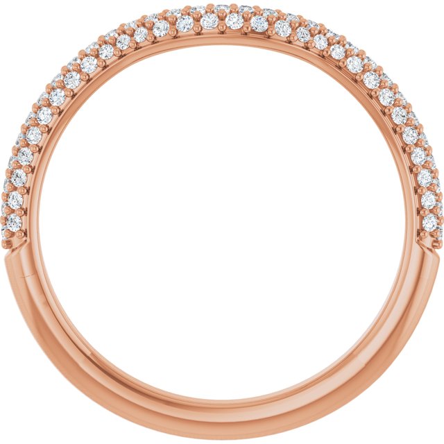 14K Rose Gold 1/4 CTW Natural Diamond Pave Contour Band